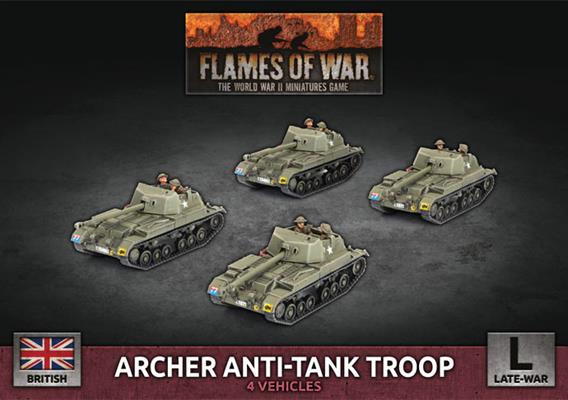 FOW British Archer Anti-tank Troop (4x Plastic)