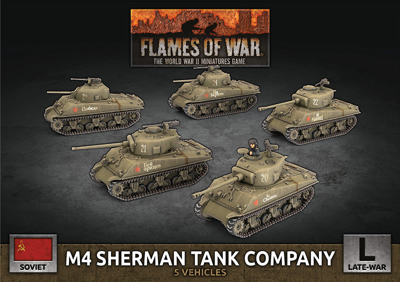 FOW Soviet M4 Sherman Tank Company (x5 Plastic)