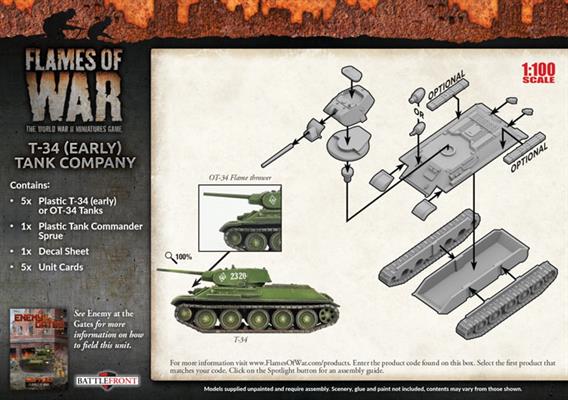 FOW Soviet T-34 (Early) Tank Company Mid-War