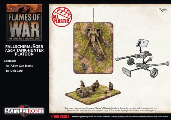 FOW German Fallschirmjager 7.5cm Tank Hunter Platoon