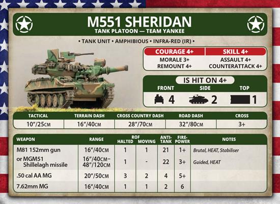 WWIII: Team Yankee American M551 Sheridan Tank Platoon