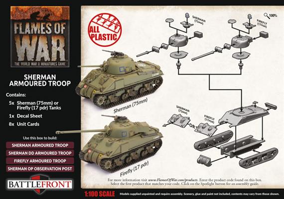 FOW British Sherman Armoured Troop British Flames of War
