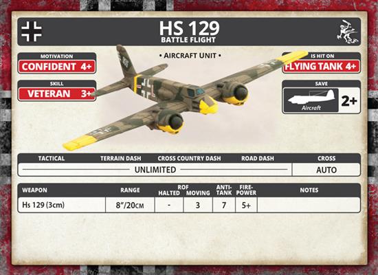FOW German HS 129 Battle Flight