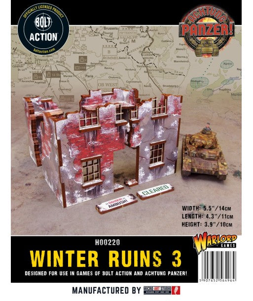 WW2 Achtung Panzer Normandy Winter Ruin 3 (28mm)