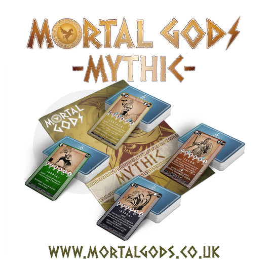Footsore Mortal Gods Mythic Rules SUpplement With Four Decks of Cards