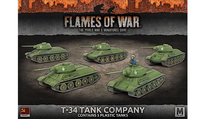 FOW Soviet T-34 Tank Company Mid-War (Plastic)