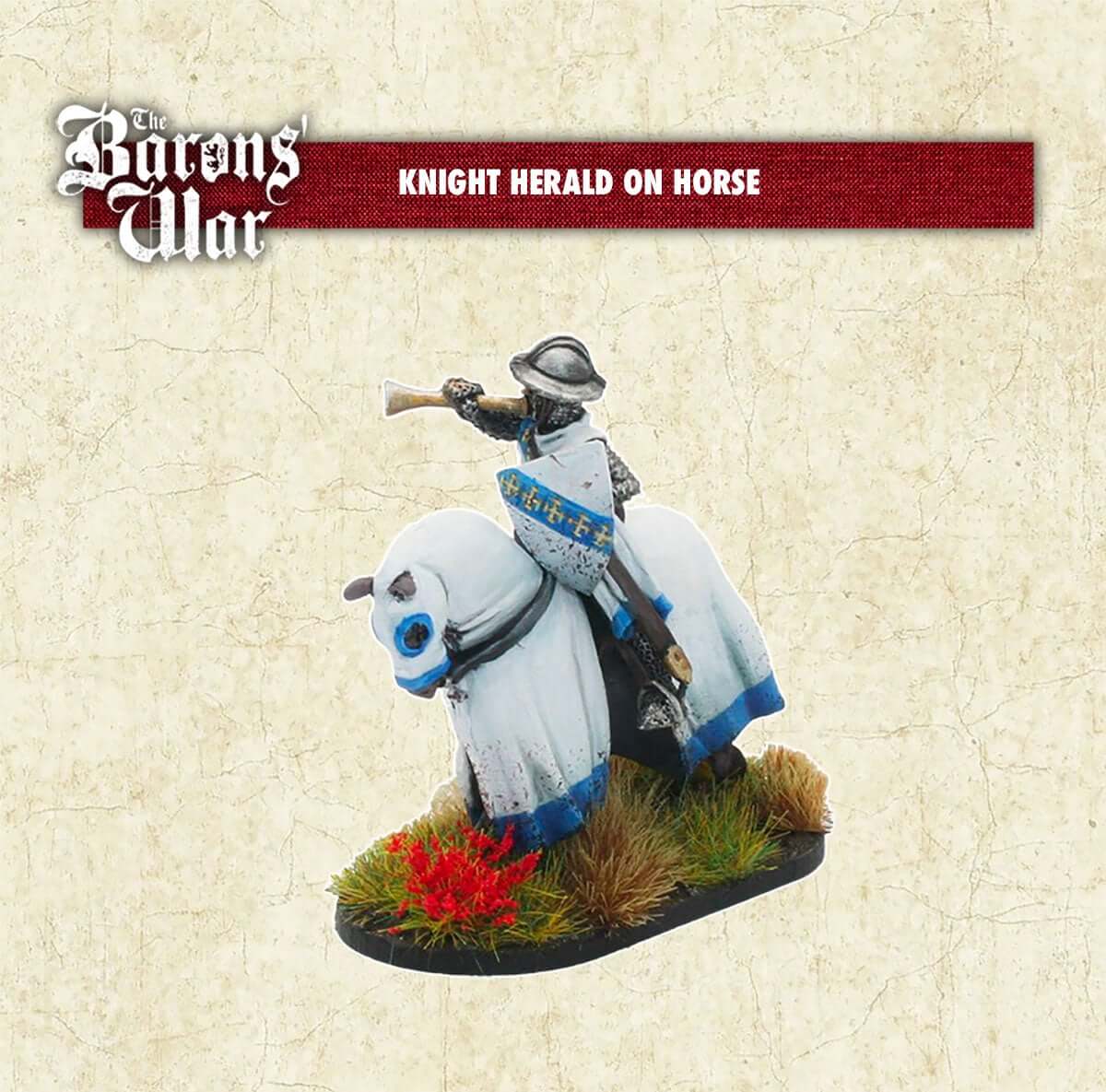 Baron's War Knight Herald on Horse 28mm historical miniatures