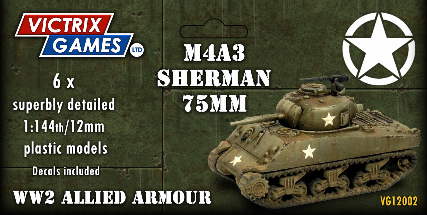 Victrix U.S. Sherman M4A3 75mm x 6 12mm WW2 VG12002