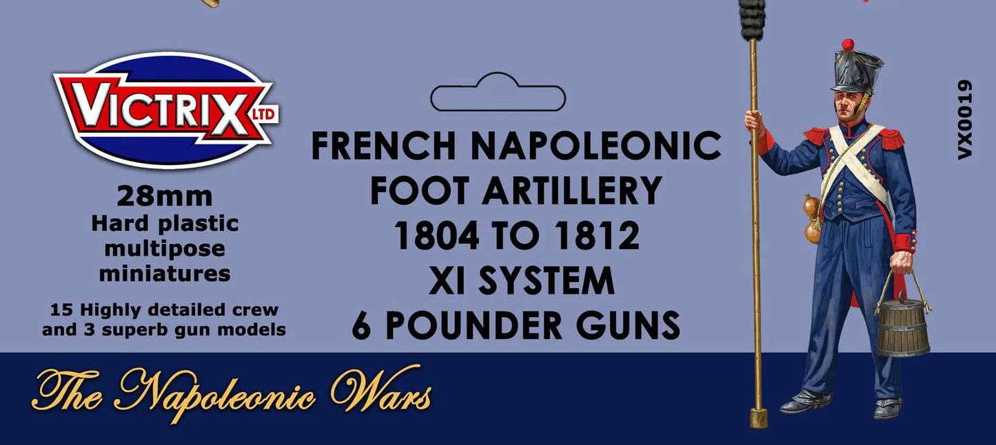 Victrix Napoleonic French Foot Artillery 1804 to 1812 XI System 6 Pounder Guns VX0019