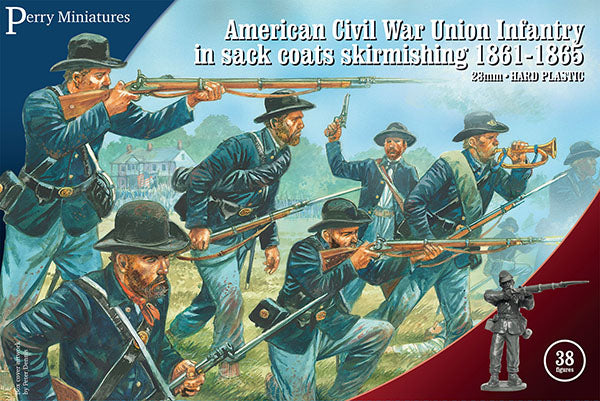 Perry American CIvil War Union Infantry in Sackcoats Skirmishing 861-1865 28mm Wargame ACW120