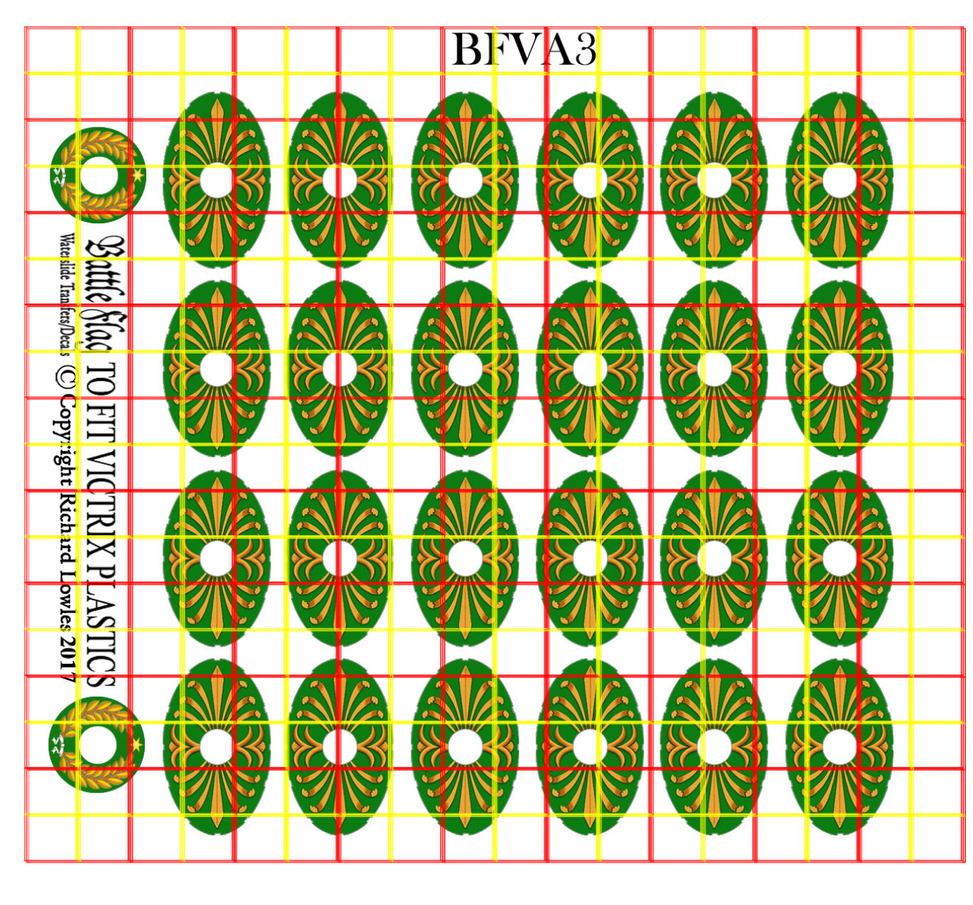 Battle Flag Victrix Early Imperial Roman Auxiliary Design 3 Decals 28mm Wargame Miniatures