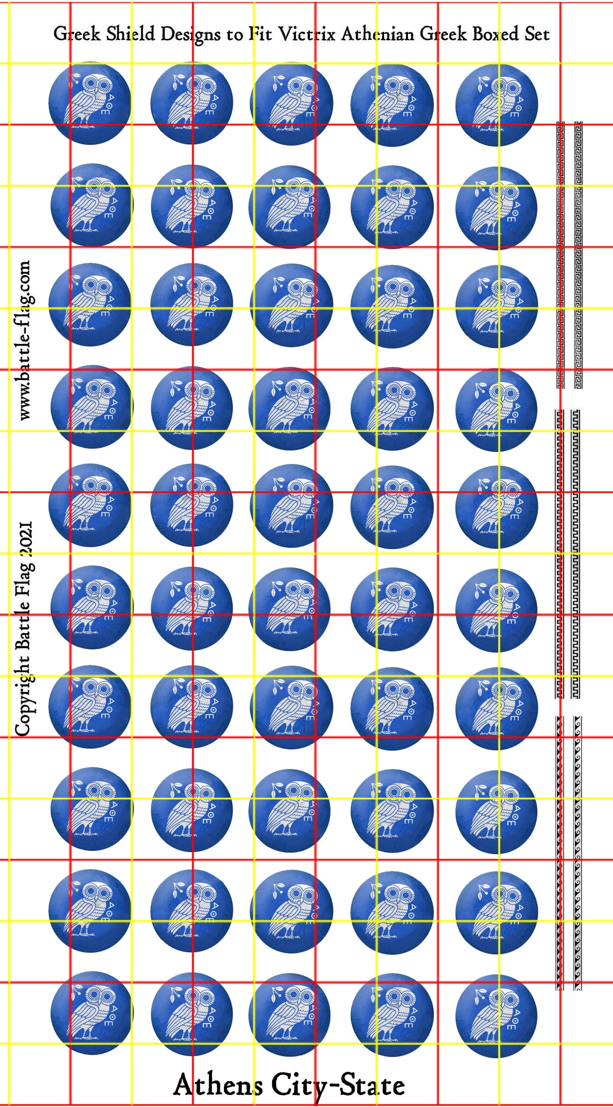 Battle Flag Victrix Athenian City State Greek Decals 28mm Wargame Miniatures