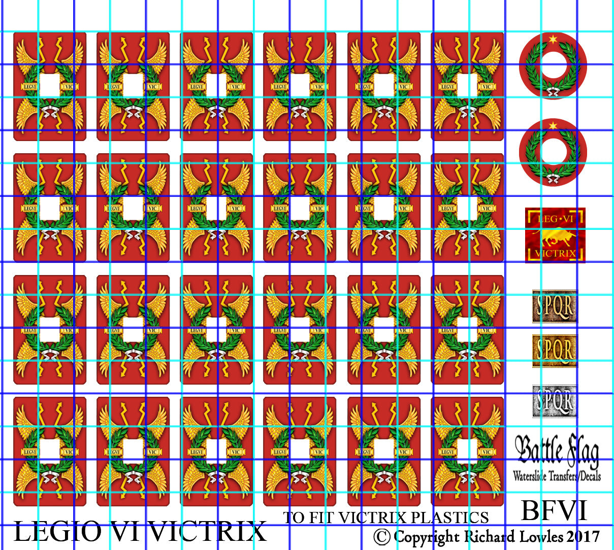 Battle Flag Victrix Early Imperial Roman Legio VI  Decals 28mm Wargame