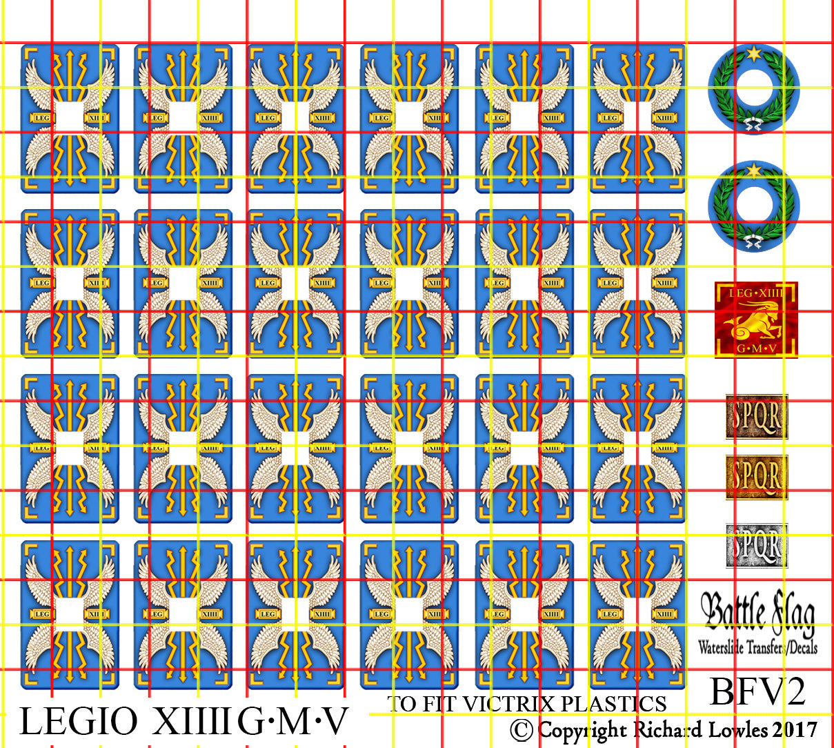 Battle Flag Victrix Early Imperial Roman Legio XIIII Gemina Decals 28mm Wargame