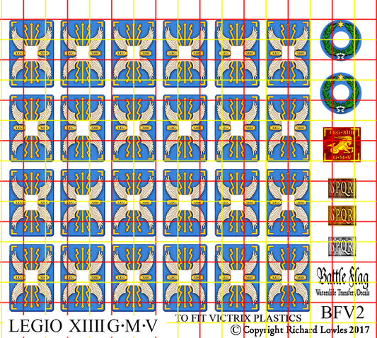 Battle Flag Victrix Early Imperial Roman Legio XIIII Gemina Decals 28mm Wargame