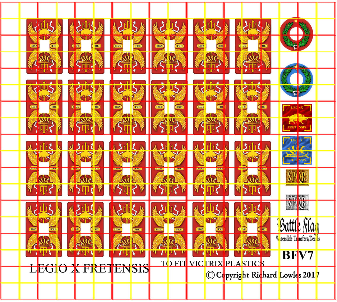 Battle Flag Victrix Early Imperial Roman Legio X Fretensis Decals 28mm Wargame Miniatures