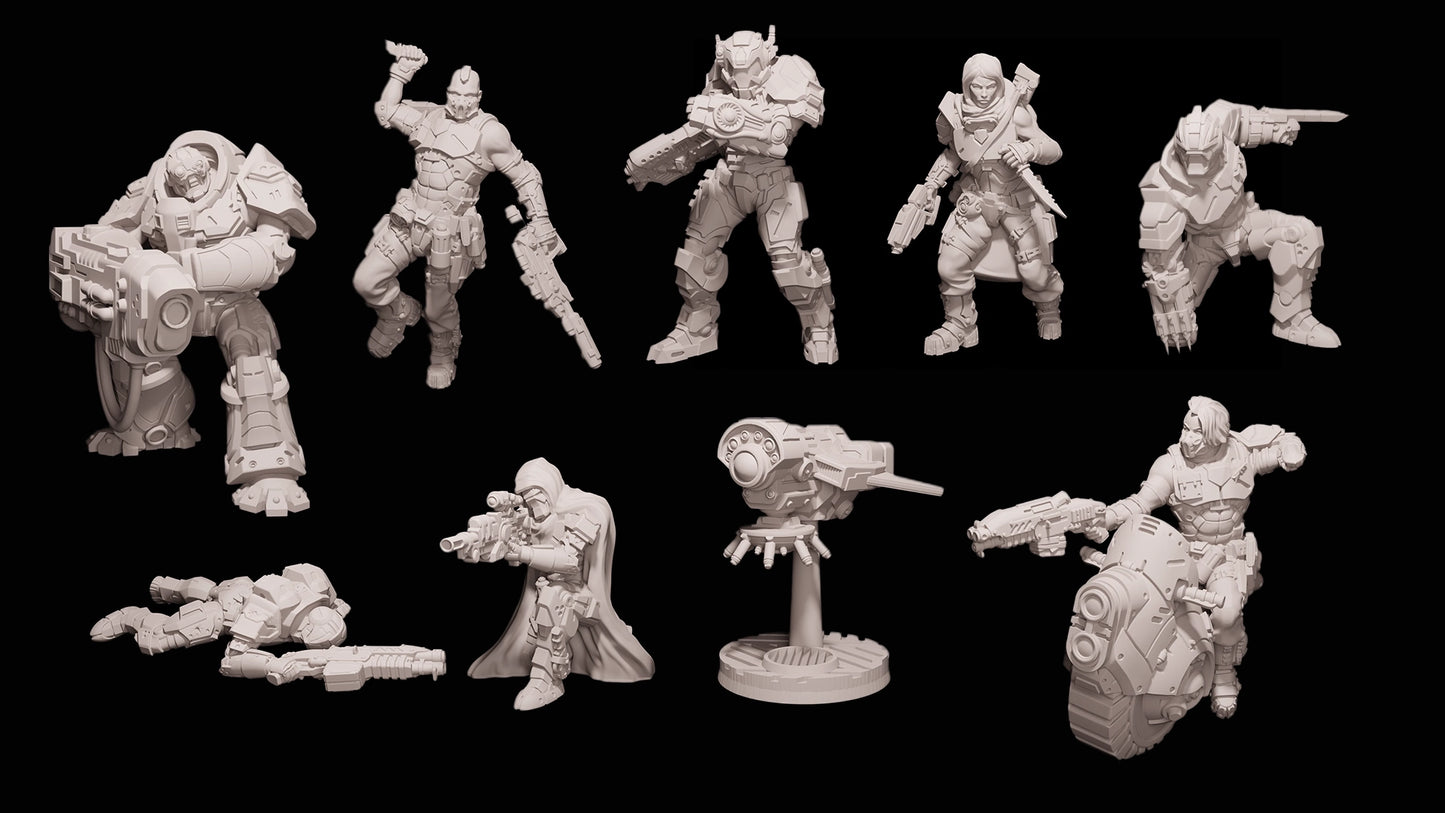 Mantic Vault Hand of the Seven - a Strike Team for Deadzone 3d Print