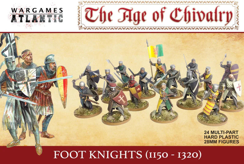 Footsore Barons War Foot Knights 24 Plastic FIgures WARGAMES ATLANTIC