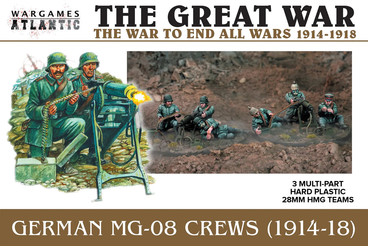 German Infantry MG-08 Machinegun Crews (1916-1918) WWI Wargames Atlantic