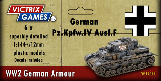 Victrix German Panzer IV F x 6 12mm WW2 VG12022