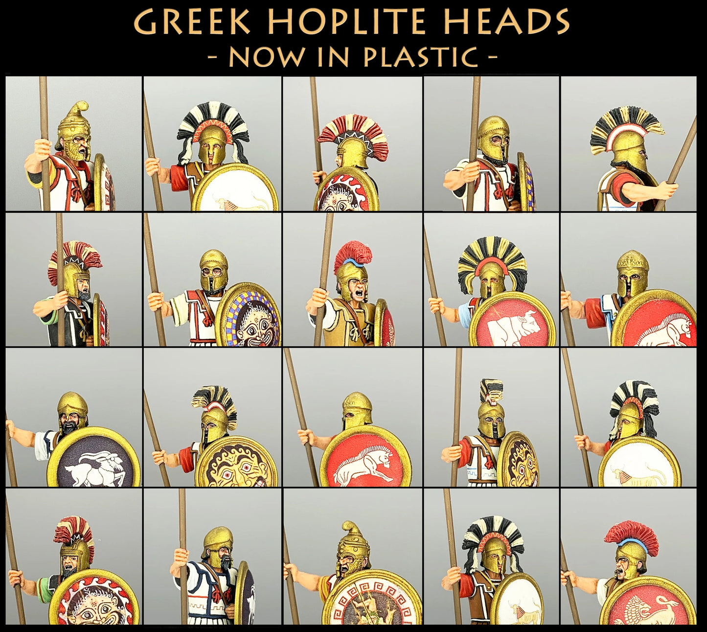 Greek Hoplite Extra Heads 5th to 3rd Century BCE by Victrix Saga 28mm Wargame