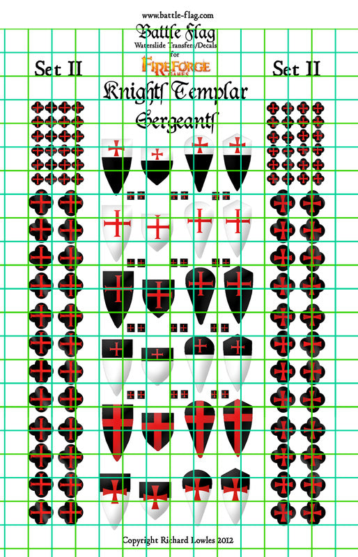 Battle Flag Fireforge Templar Sergeants Decals Set 2 28mm Wargame Miniatures