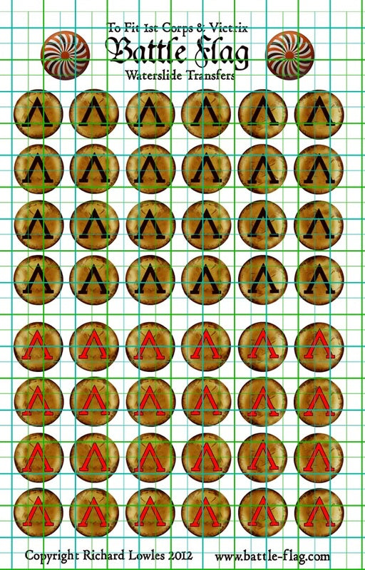 Battle Flag Victrix Spartan Greek Decals 28mm Wargame Miniatures