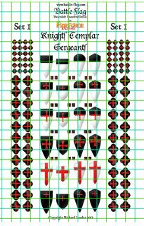 Battle Flag Fireforge Templar Sergeants Decals Set 1 28mm Wargame Miniatures