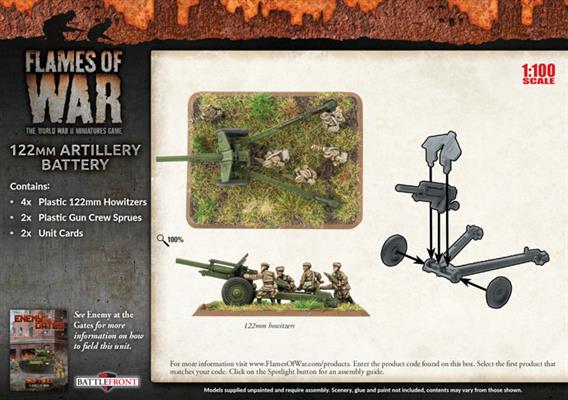 Mid War Soviets Enemy at the Gates 122mm Artillery Battery (Plastic)