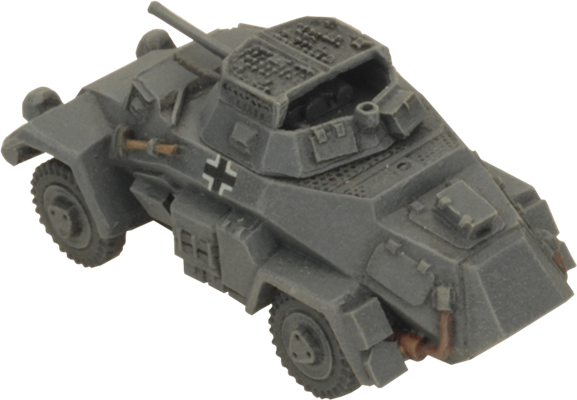 FOW German Cross Sd Kfz 221 and 222 Light Scout Troop