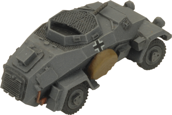 FOW German Cross Sd Kfz 221 and 222 Light Scout Troop