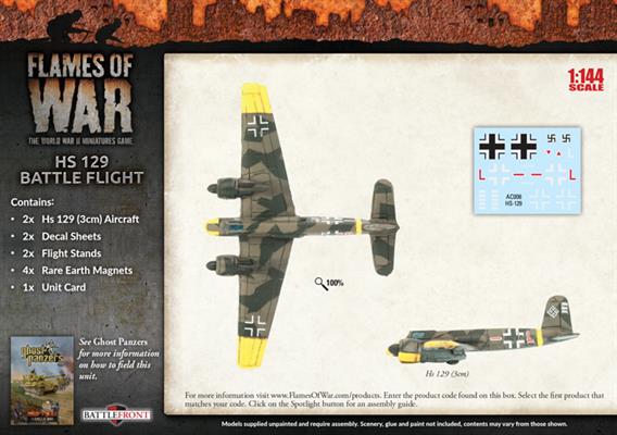 FOW German HS 129 Battle Flight