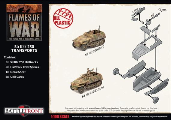 FOW German Sd Kfz 250 Transports