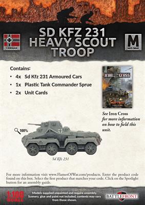 FOW German Cross Sd Kfz 231 Heavy Scout Troop