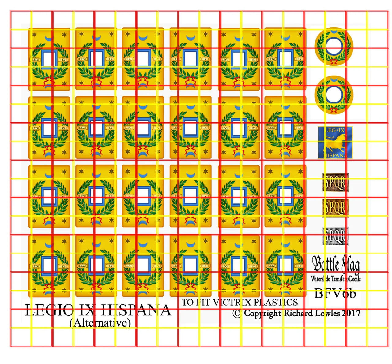 Battle Flag Victrix Early Imperial Roman Legio IX Hispania Alt Decals 28mm Wargame