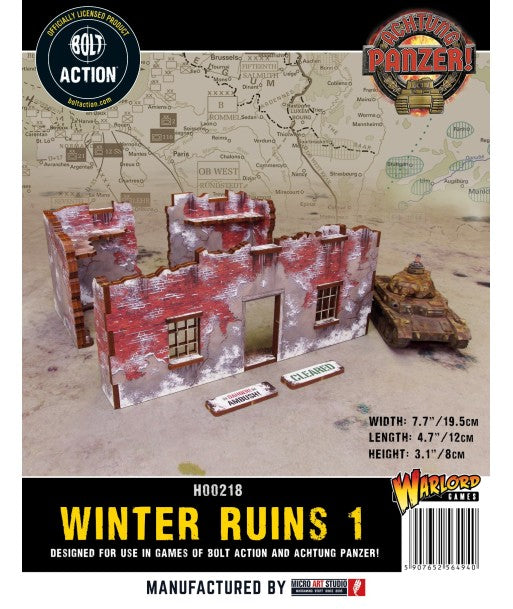 WW2 Achtung Panzer Normandy Winter Ruin 1 (28mm)
