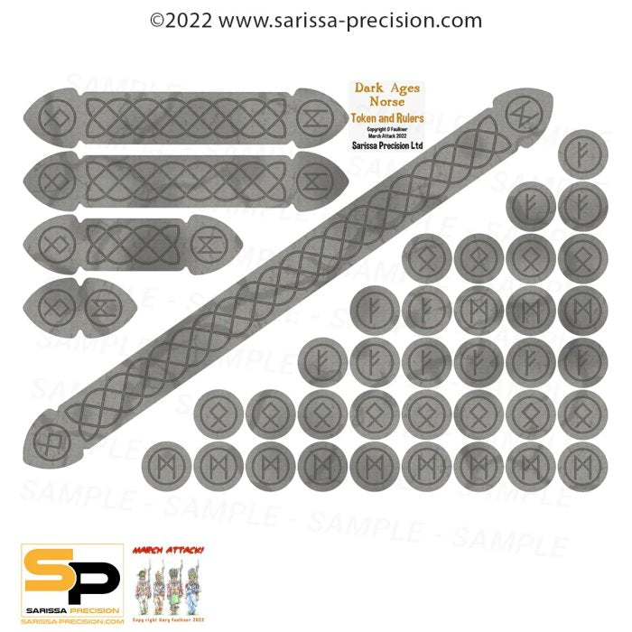 Saga Dark Ages Norse Measuring Sticks and Tokens
