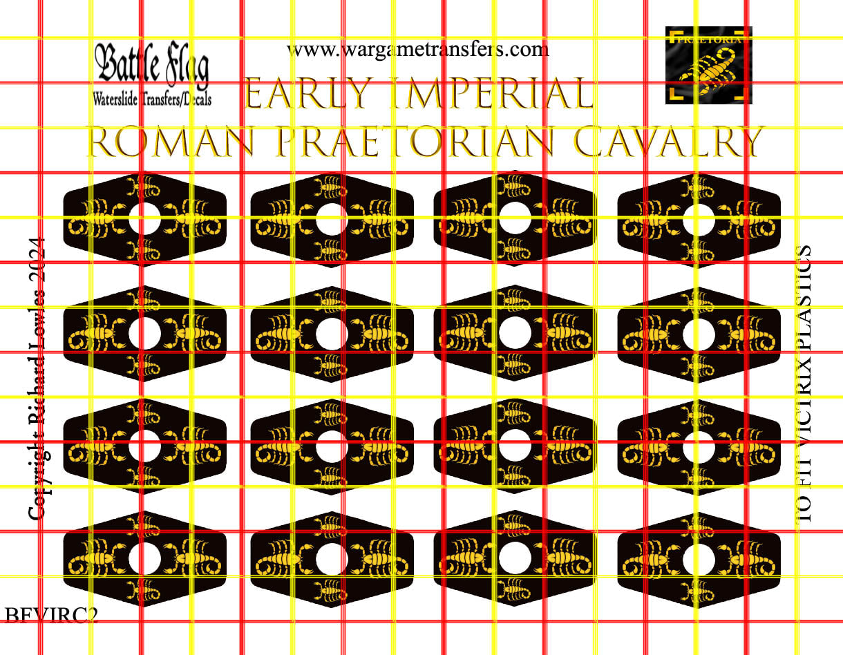 Battle Flag Victrix Early Imperial Roman Praetorian Cavalry 2 Decals 28mm Wargame