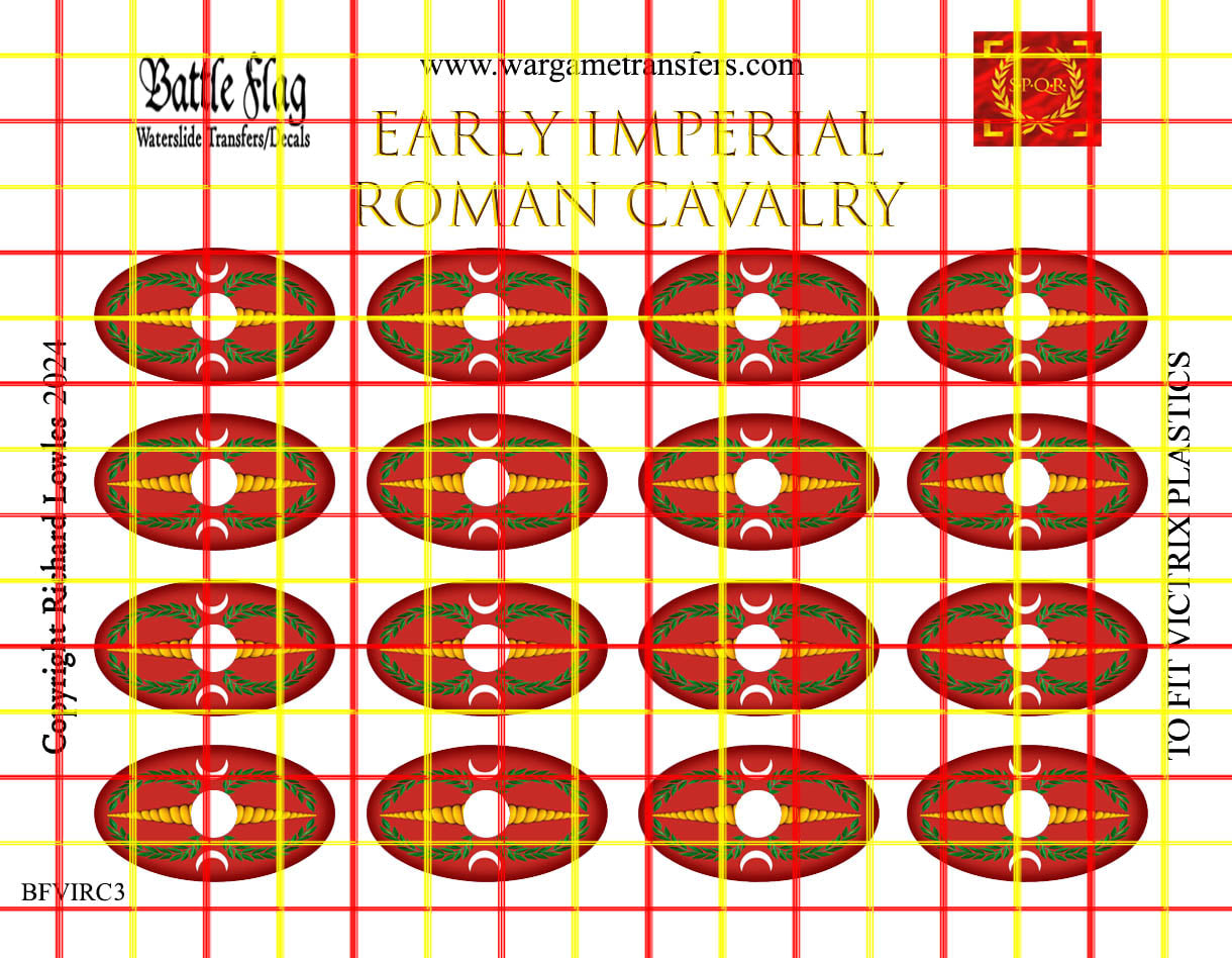 Battle Flag Victrix Early Imperial Roman Auxiliary Cavalry 3 Decals 28mm Wargame