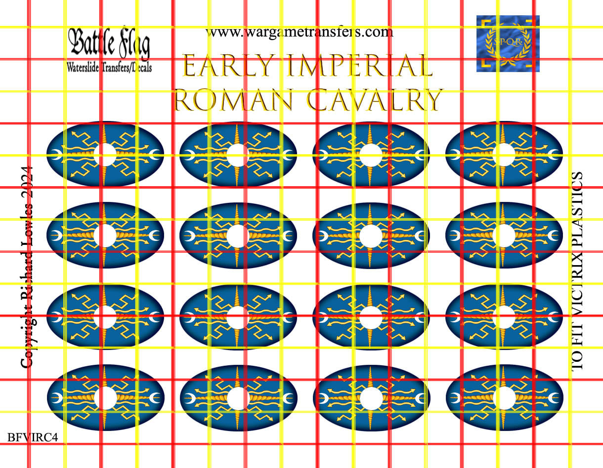 Battle Flag Victrix Early Imperial Roman Auxiliary Cavalry 4 Decals 28mm Wargame