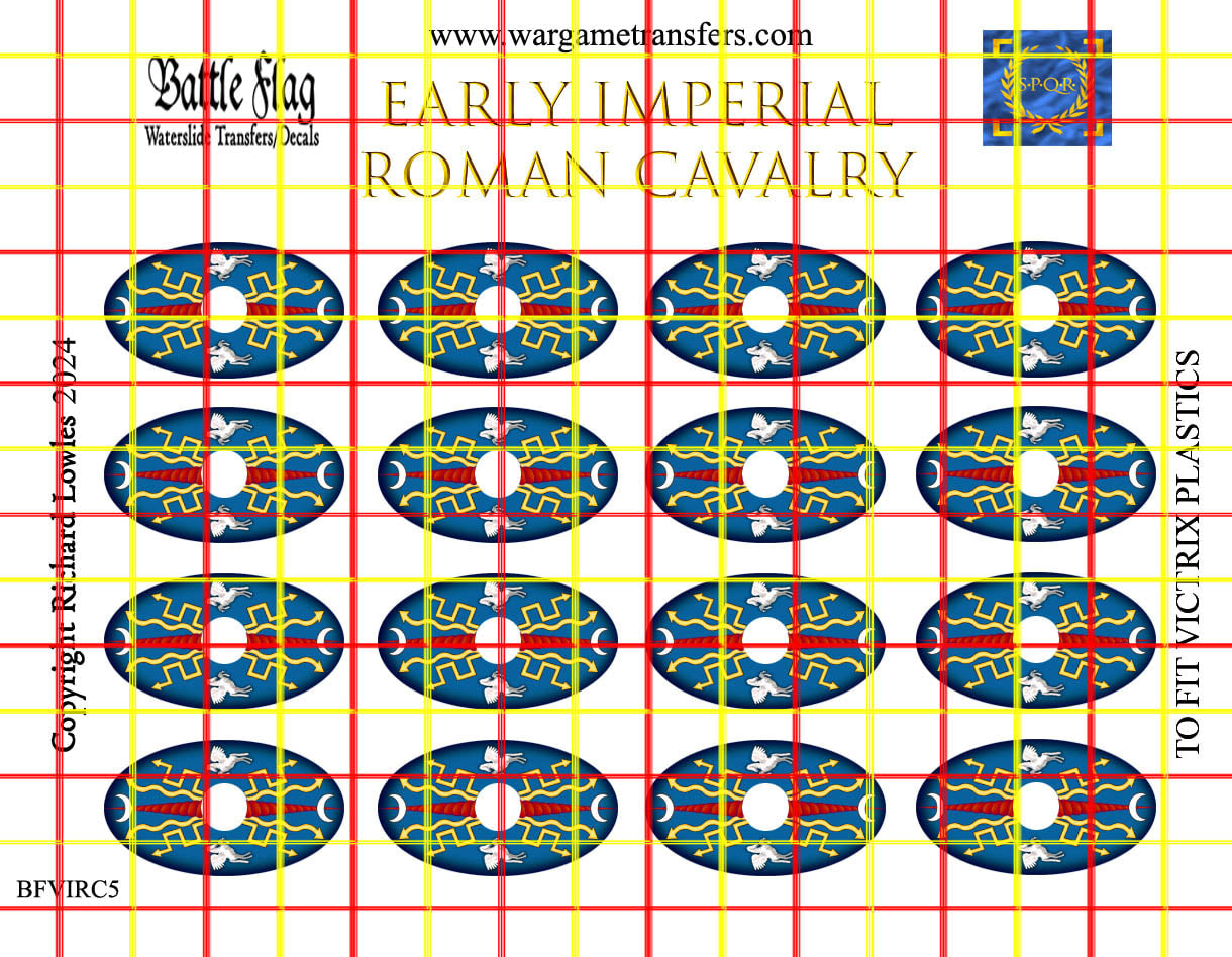 Battle Flag Victrix Early Imperial Roman Auxiliary Cavalry 5 Decals 28mm Wargame