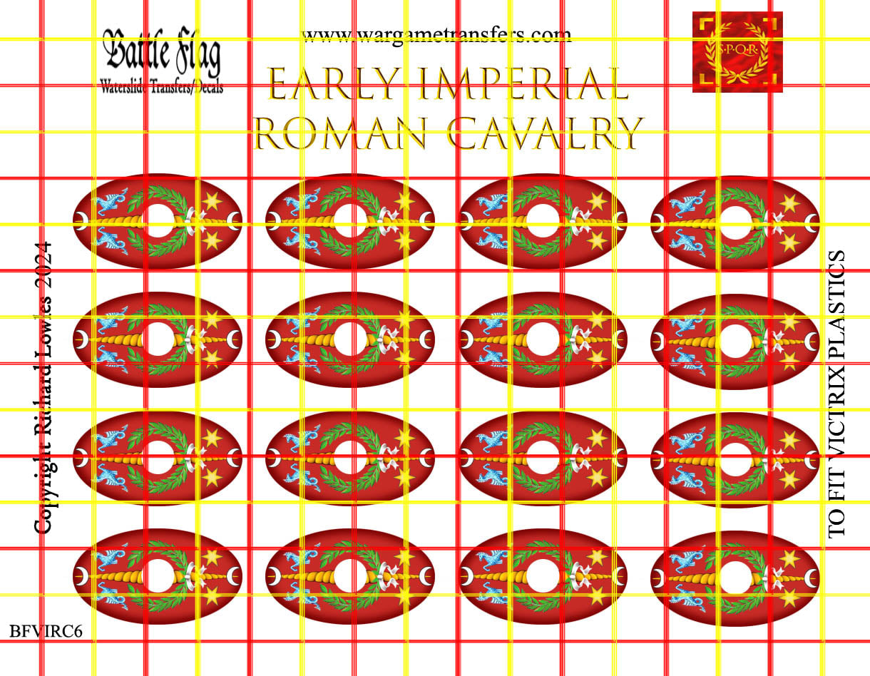 Battle Flag Victrix Early Imperial Roman Auxiliary Cavalry 6 Decals 28mm Wargame