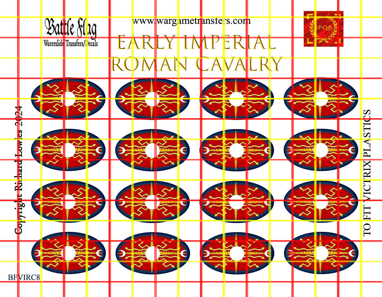 Battle Flag Victrix Early Imperial Roman Auxiliary Cavalry 8 Decals 28mm Wargame