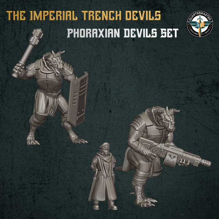 QM3D Imperial Trench Devils Phoraxian Devils with Power Mauls x 3 3d Print Ogryns
