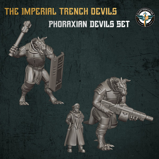 QM3D Imperial Trench Devils Phoraxian Devils with Power Mauls x 3 3d Print Ogryns