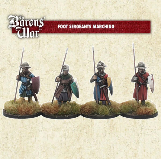 Baron's War Foot Sergeants Marching 28mm historical miniatures