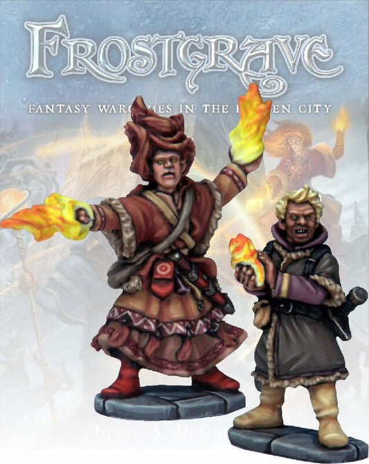 Elementalist & Apprentice Frostgrave 28mm Fantasy miniatures Great for Dungeons & Dragons