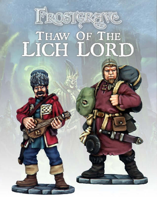 Bard & Pack Mule Frostgrave 28mm Fantasy miniatures Great for Dungeons & Dragons