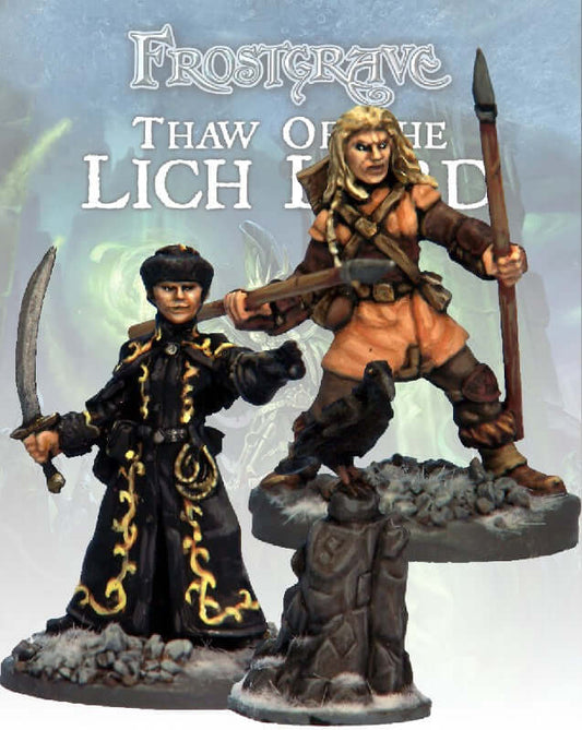 Crow Master & Javelineer for Frostgrave by NorthStar 28mm Fantasy miniatures Great for Dungeons & Dragons
