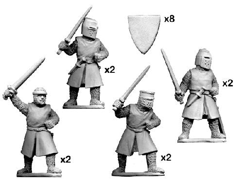 Dismounted knights with swords: Crusader Miniatures